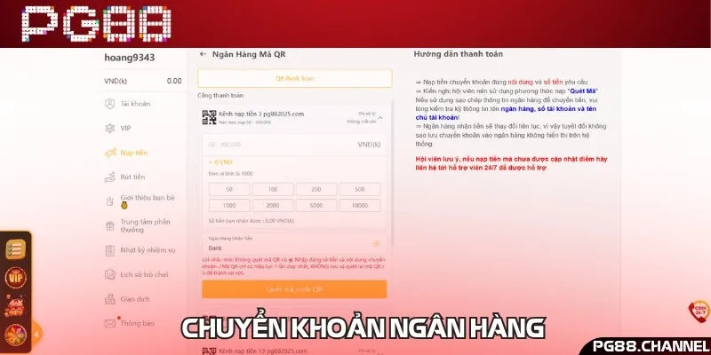 Chuyển tiền vào tài khoản cược cực nhanh qua ngân hàng